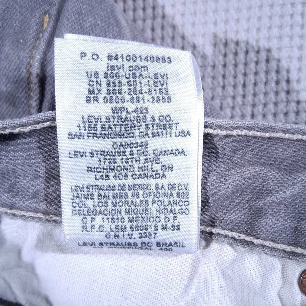 Levis 501 Org. Gray Acid Wash Str. Leg Button Fly Jeans Mens 34x32 (Fits 32x30)